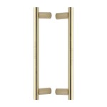 M Marcus Heritage Brass Back to Back Door Pull Handle 19mm Round Bar Design 336mm length